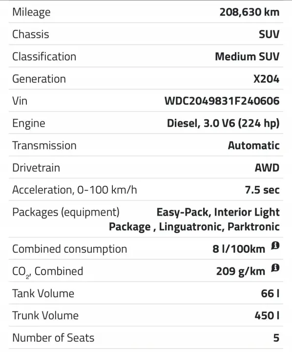 SILNIK KOMPLET Mercedes W204 3.0 V6 CDI 224KM 208tyś 642961 642.961