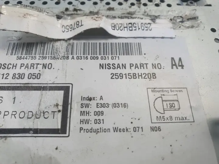 Nissan Juke RADIO CD Radioodtwarzacz Nawigacja ekran 25915BH20B