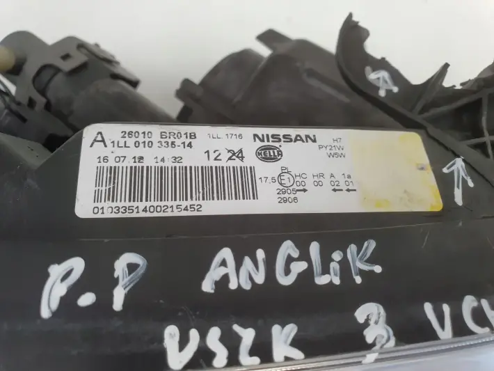 Nissan Qashqai J10 LIFT PRZEDNIA LAMPA LEWA LEWY PRZÓD 26010BR01B