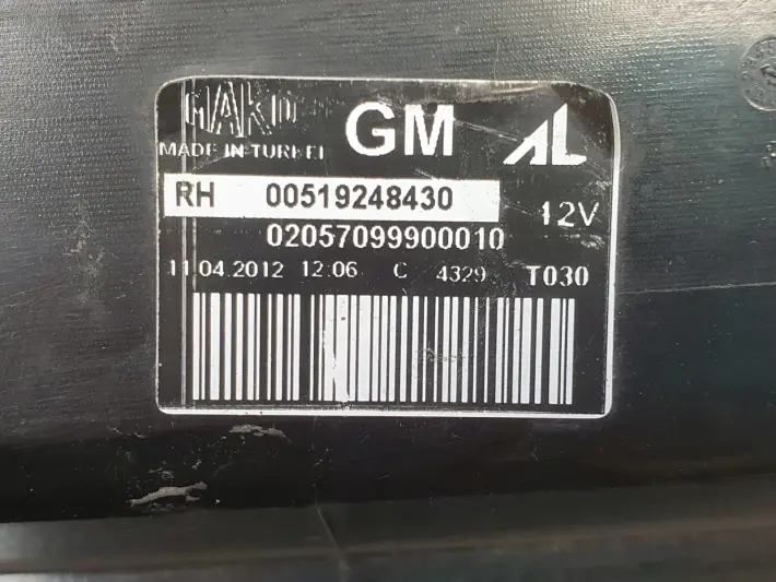 Fiat Doblo II Opel Combo D TYLNIA TYLNA LAMPA PRAWA prawy tył 00519248430
