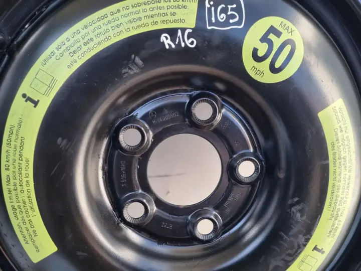 Mercedes W169 W245 KOŁO DOJAZDOWE dojazdówka 125/90 R16 5x112 1694000802