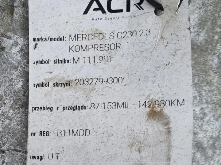 Mercedes W203 2.3 KOMPRESSOR AUTOMATYCZNA SKRZYNIA BIEGÓW 2032700300