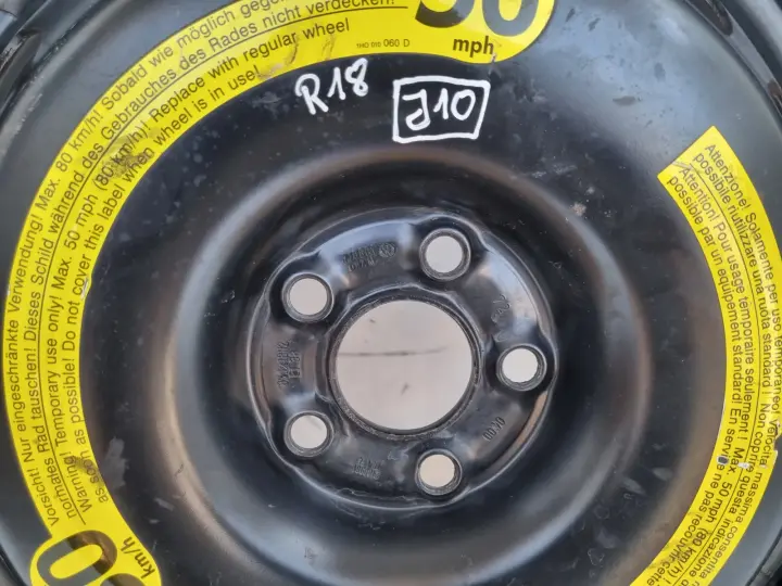 Audi Seat Vw Skoda KOŁO DOJAZDOWE dojazdówka 125/70 R18 5x100 1J0601027M