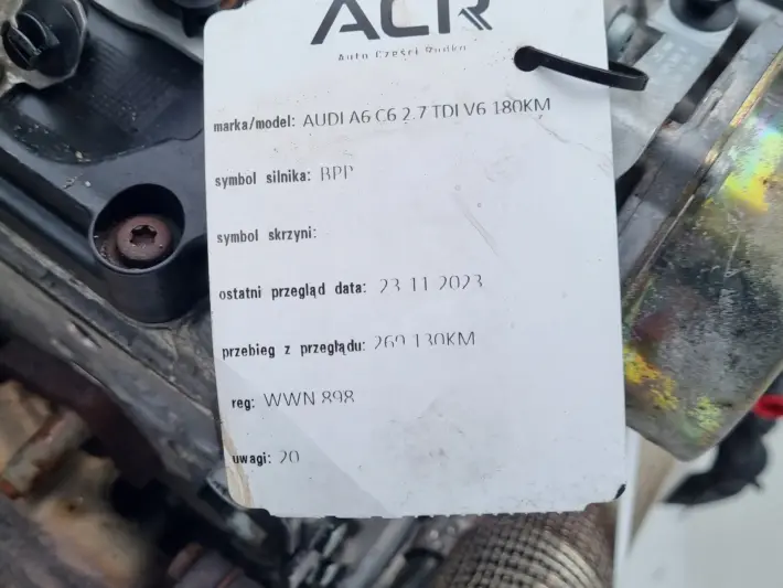 SILNIK BEZ OSPRZĘTU Audi A6 C6 2.7 TDI 180KM 04-11r pali BPP