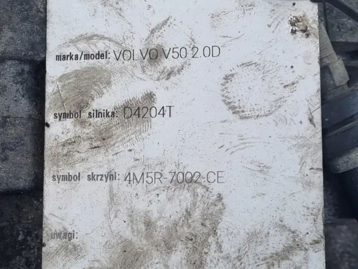 Volvo S40 V50 2.0 D SKRZYNIA BIEGÓW manualna 4M5R-7002-CE manual