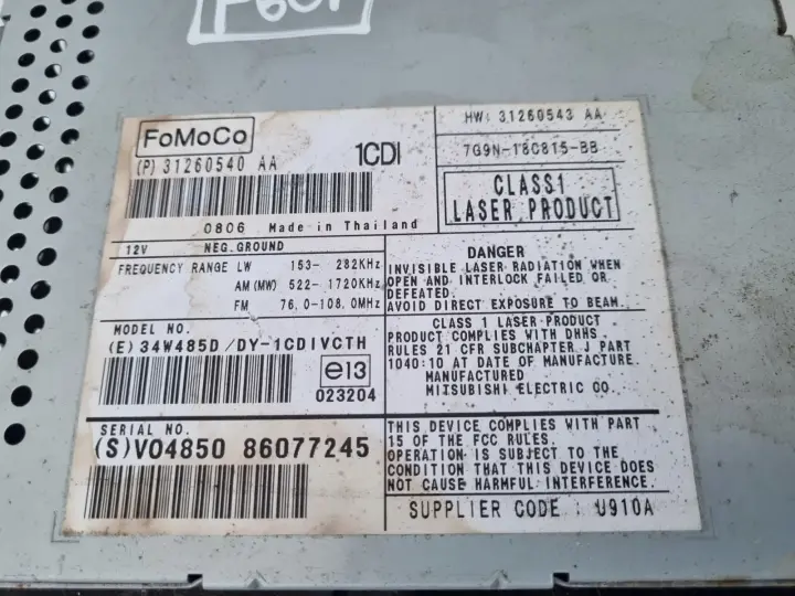 Volvo XC70 V70 III S80 II RADIOODTWARZACZ Radio CD 31260540 31260540AA