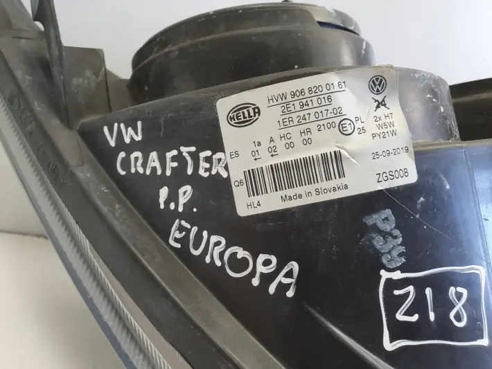 VW Crafter PRZEDNIA LAMPA LEWA lewy przód EUROPA 1ER247017-02 9068200161