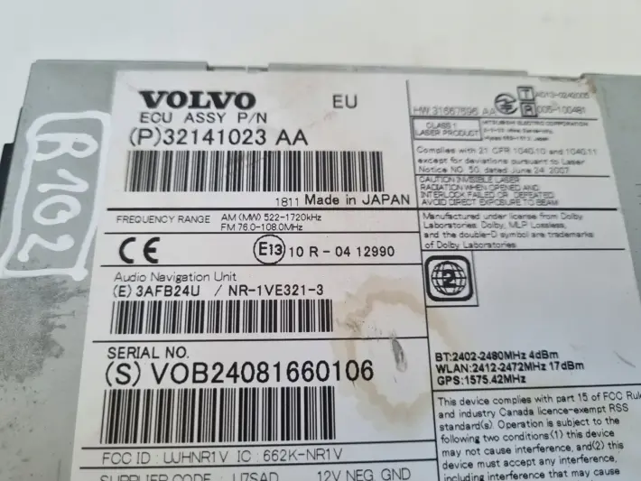 Volvo V40 II V60 S60 II RADIOODTWARZACZ CD radio cd NAWIGACJA 32141023AA