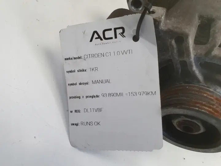 Citroen C1 I 1.0 12V ALTERNATOR 27060-0Q120 70A