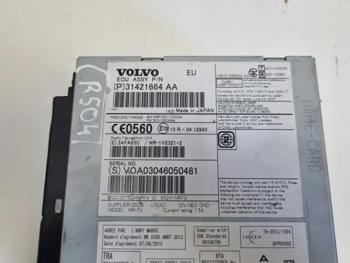 Volvo S60 II V60 I V40 II RADIOODTWARZACZ CD RADIO czytnik płyt 31421664AA