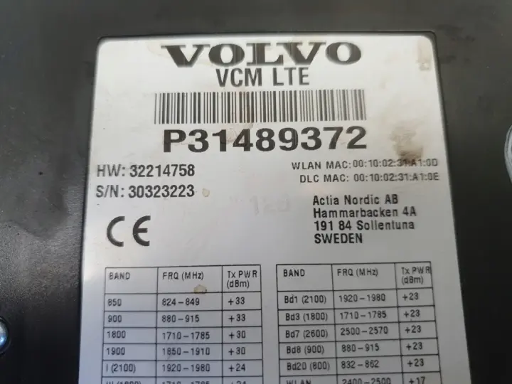 Volvo V90 II S90 II STEROWNIK MODUŁ VCM LTE P31489372 31489372