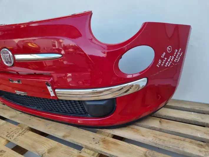 Fiat 500 KOMPLETNY PRZEDNI ZDERZAK przód CZWERWONY 111A 735426888