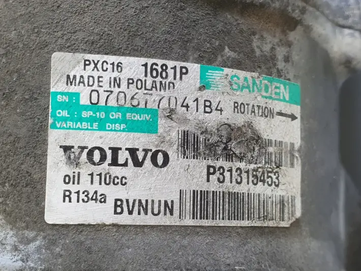 Volvo S60 II V60 I V70 III 2.0 D3 SPRĘŻARKA KLIMATYZACJI pompa P31315453