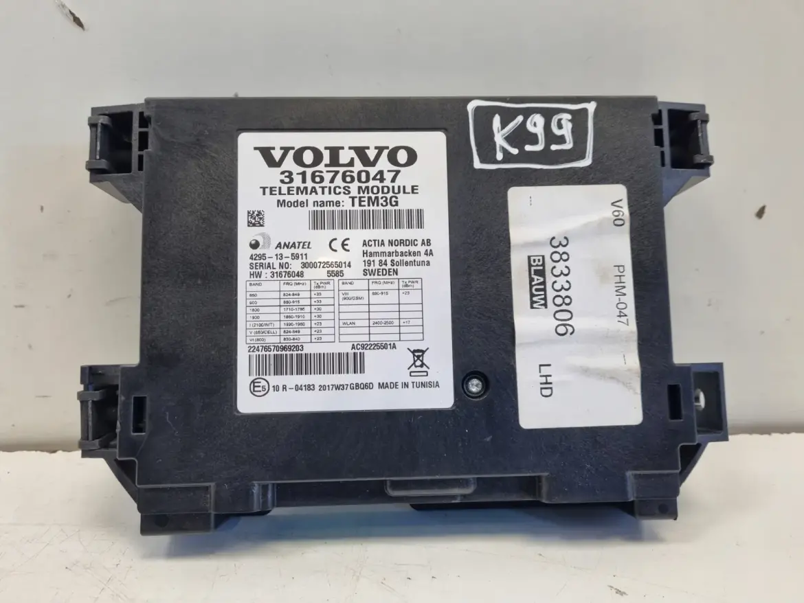 Volvo V60 I S60 II XC60 I MODUŁ STEROWNIK TELEFONU Telematics 31676047