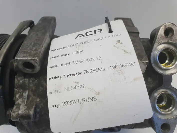 Ford Focus MK2 II 1.6 TDCI SPRĘŻARKA KLIMATYZACJI 3M5H-19D629-GC