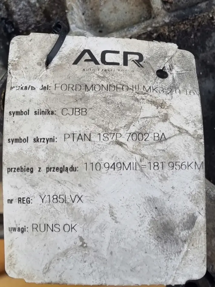 Ford Mondeo III MK3 2.0 16V AUTOMATYCZNA SKRZYNIA BIEGÓW PTAN 1S7P-7002-BA