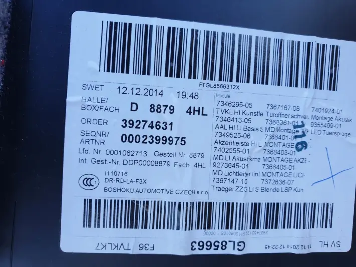 BMW F36 GC BOCZEK TAPICERKA DRZWI TYLNY LEWY TYŁ