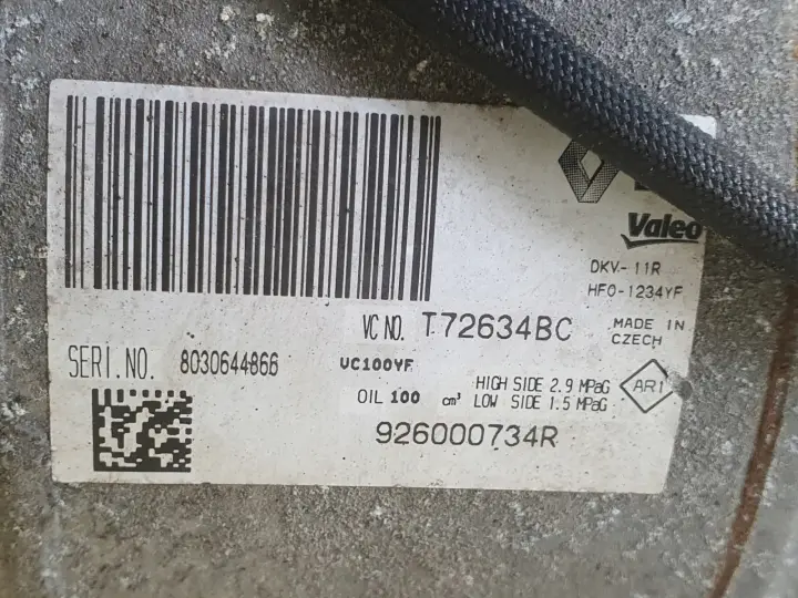 Renault Captur 0.9 TCe SPRĘŻARKA KLIMATYZACJI pompa 926000734R