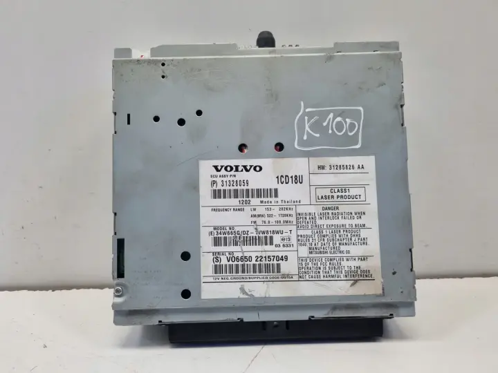 Volvo S40 II V50 RADIO CD radioodtwarzacz CZYTNIK PŁYT 31328059
