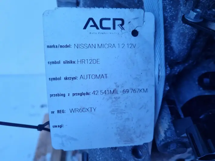 SILNIK Nissan Micra IV K13 1.2 16V 80KM serwisowany 69tyś HR12 HR12DE