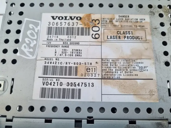 Volvo S60 I XC70 I V70 II RADIOODTWARZACZ CD Radio HU-603 30657637