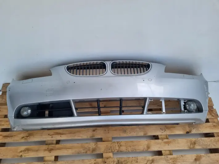 BMW E60 03-07r KOMPLETNY PRZEDNI ZDERZAK przód SREBRNY SPRYSKI PDC 354