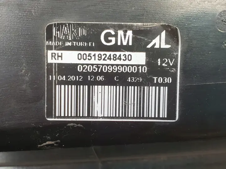 Fiat Doblo II Opel Combo D TYLNIA TYLNA LAMPA PRAWA prawy tył 00519248430