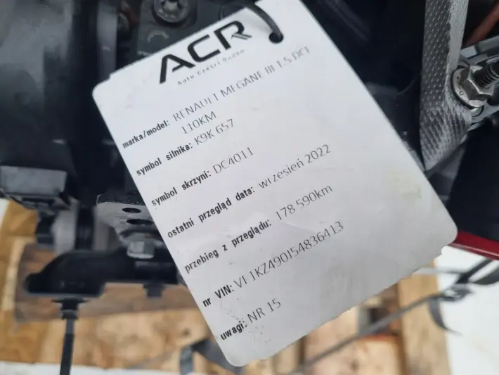 SILNIK KOMPLET Renault Megane IV 1.5 DCI udokumentowany 178tyś K9K657