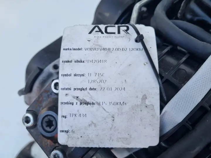 SILNIK KOMPLET Volvo V40 II 2.0 D D2 120KM udokumentowane 115tyś D4204T8