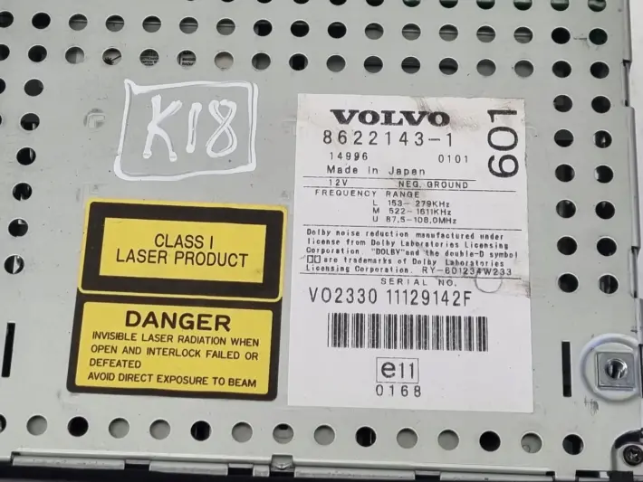 Volvo S80 I RADIOODTWARZACZ Radio CD 8622143 8622143-1