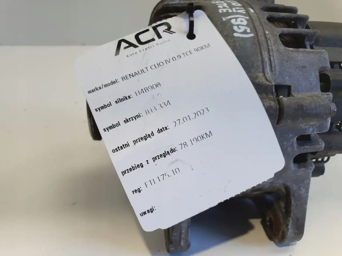 Renault Clio IV 0.9 TCe ALTERNATOR valeo 231007842R
