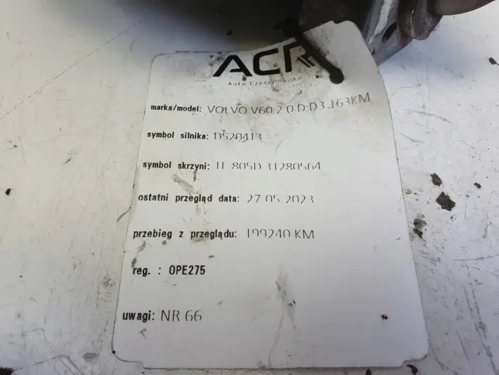 Volvo S60 II V60 I 2.0 D3 ROZRUSZNIK 30659475 oryginał