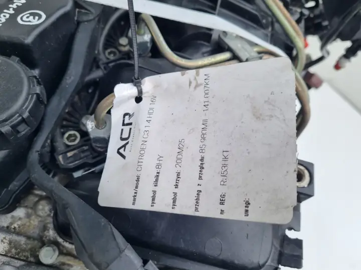 SILNIK KOMPLET Citroen C3 1.4 HDI 90KM 02-09r DELPHI serwisowany 141tyś 8HY