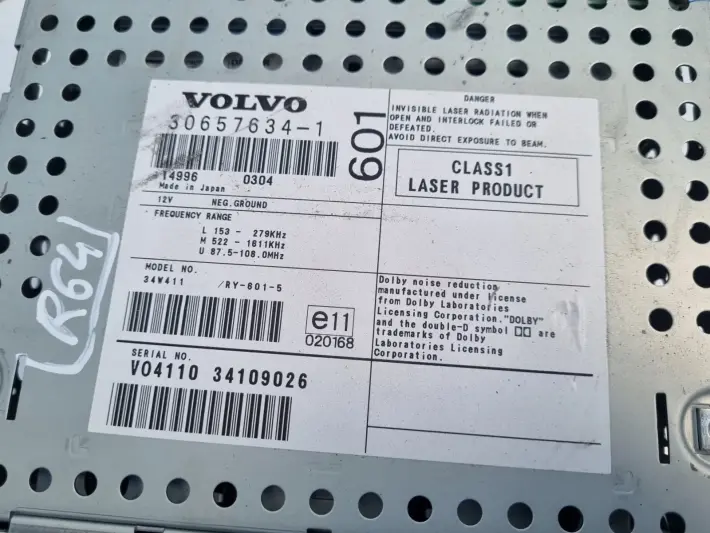 Volvo S60 I XC70 I V70 II RADIOODTWARZACZ CD Radio HU-601 30657634-1