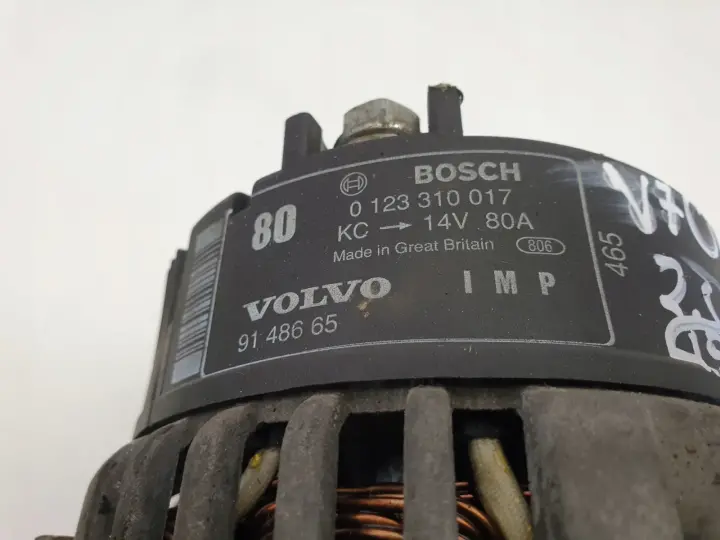 Volvo V70 I 2.0 10V ALTERNATOR 0123310017 80A