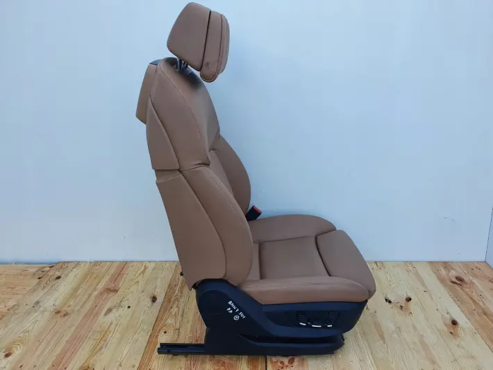 BMW F01 FOTEL FOTELE KOMPLET FOTELI DVD RUDE SKÓRY