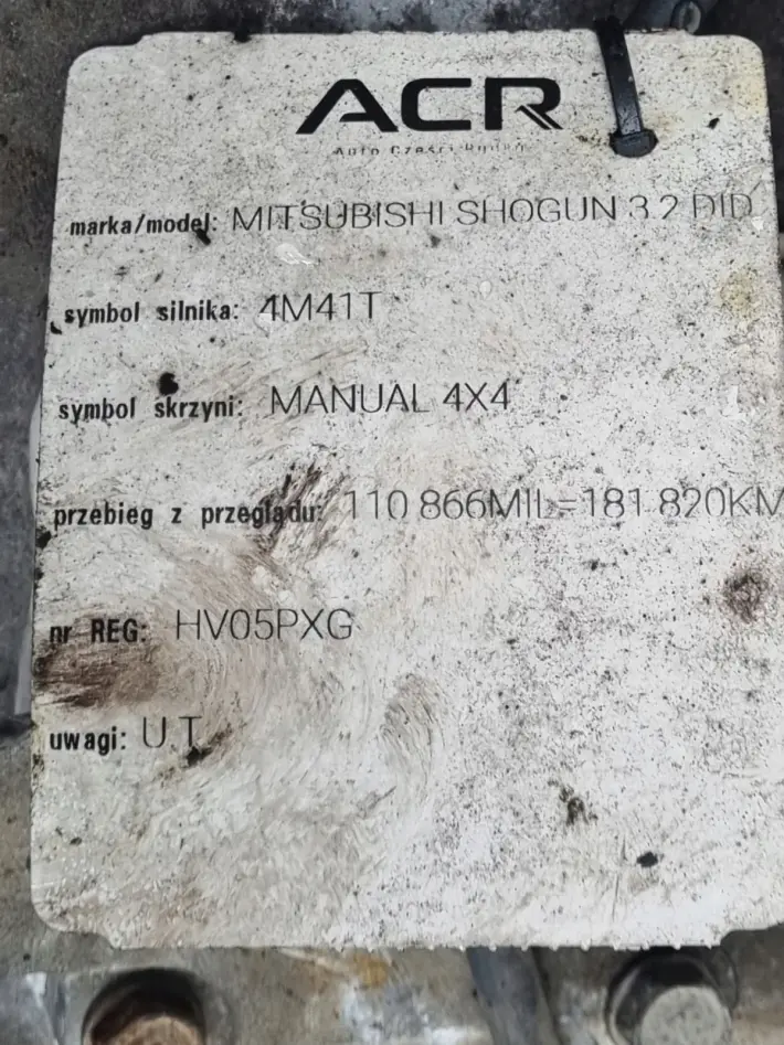 Mitsubishi Pajero III 3.2 DID REDUKTOR MANUALNEJ SKRZYNI BIEGÓW manual 4X4