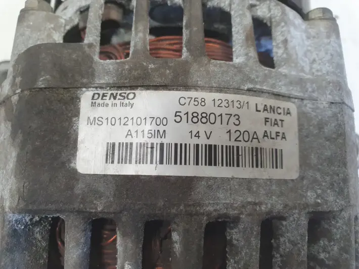 Fiat 500 1.3 MultiJet M-JET ALTERNATOR denso 51880173 120A