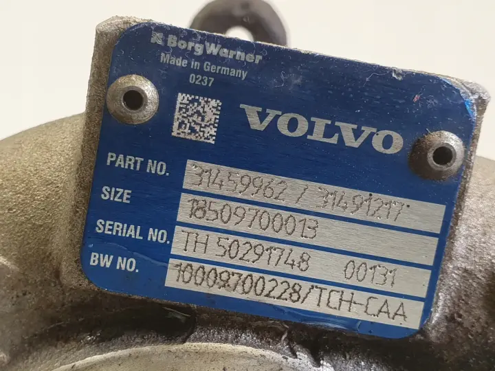Volvo XC60 S60 V60 II 2.0 D3 TURBOSPRĘŻARKA turbo 31459962 31491217 D4204T5