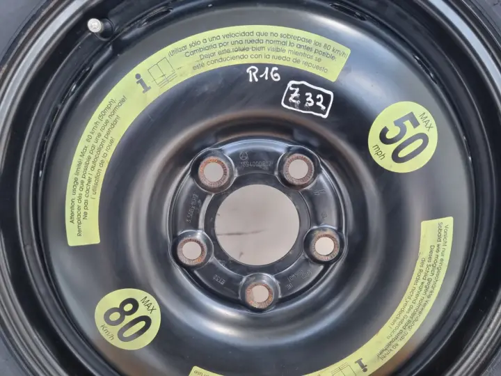 Mercedes W169 W245 KOŁO DOJAZDOWE dojazdówka 125/90 R16 5x112 1694000802