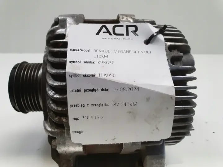 Renault Megane III Scenic III 1.5 DCI ALTERNATOR 8200960533 210A