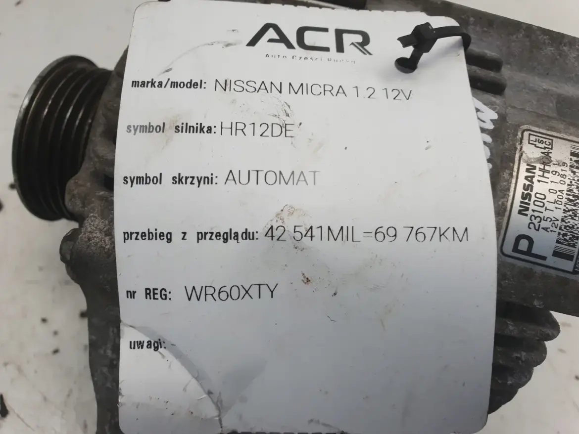 Nissan Micra IV K13 1.2 16V ALTERNATOR 231001HH1A
