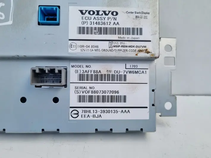 Volvo VOLVO V60 I S60 II XC60 I EKRAN NAWIGACJI Wyświetlacz 31483612AA