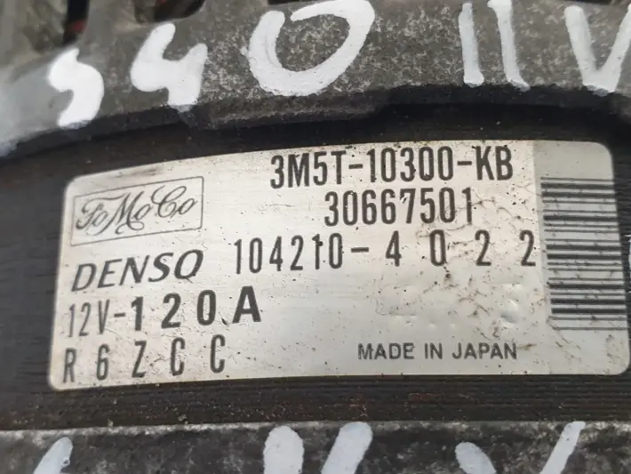 Volvo S40 II V50 1.6 16V ALTERNATOR 120A 3M5T-10300-KB oryginał