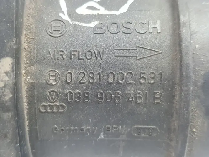 VW Golf V 1.9 TDI PRZEPŁYWOMIERZ POWIETRZA 0281002531 038906461B