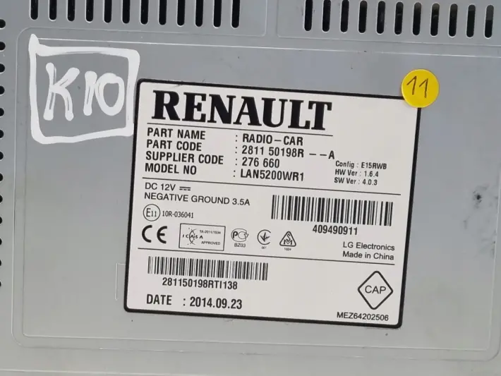 Renault Captur I WYŚWIETLACZ RADIA EKRAN Nawigacji 281150198R