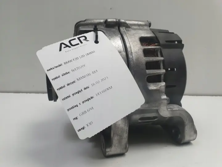 BMW F10 F11 F30 F20 2.0 D ALTERNATOR 180A 7823343 AL04
