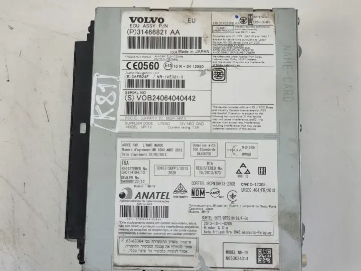 Volvo VOLVO V60 I S60 II V40 II CZYTNIK NAWIGACJI Radio 31466821AA 31466821