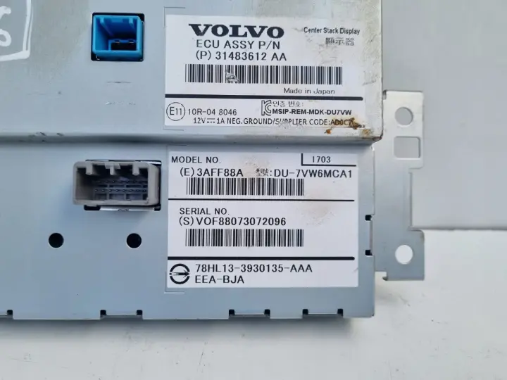 Volvo VOLVO V60 I S60 II XC60 I EKRAN NAWIGACJI Wyświetlacz 31483612AA