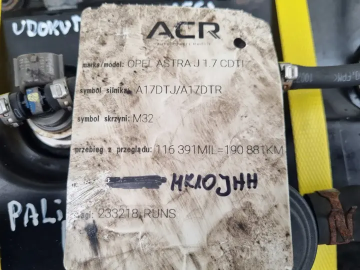 SILNIK KOMPLET Opel Astra IV J 1.7 CDTI 125KM udokumentowane 190tyś A17DTR
